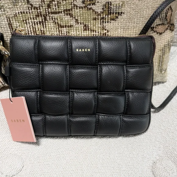 Saben Black Padded Woven Crossbody Bag Tilly's Big Sis - Picture 5 of 8